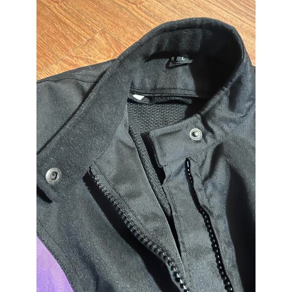 LADIES SZ L PURPLE BLACK BIKER JACKET HARLEY QUINN JOKER COSPLAY CORSET Y2K PUNK - Picture 12 of 13